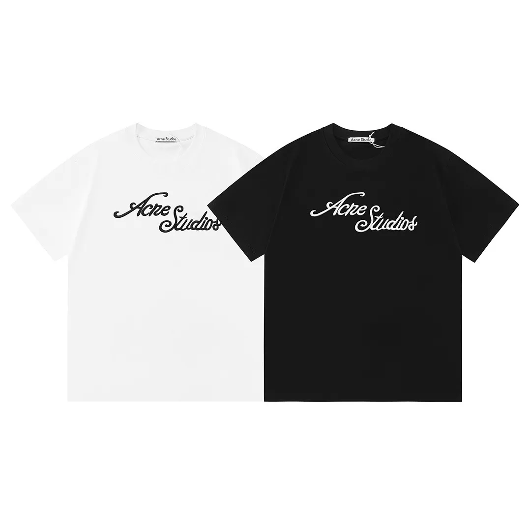 Acne Studios 2026 New Arrival logo Same Style t 100％ 32 ：White Size：XS S M L